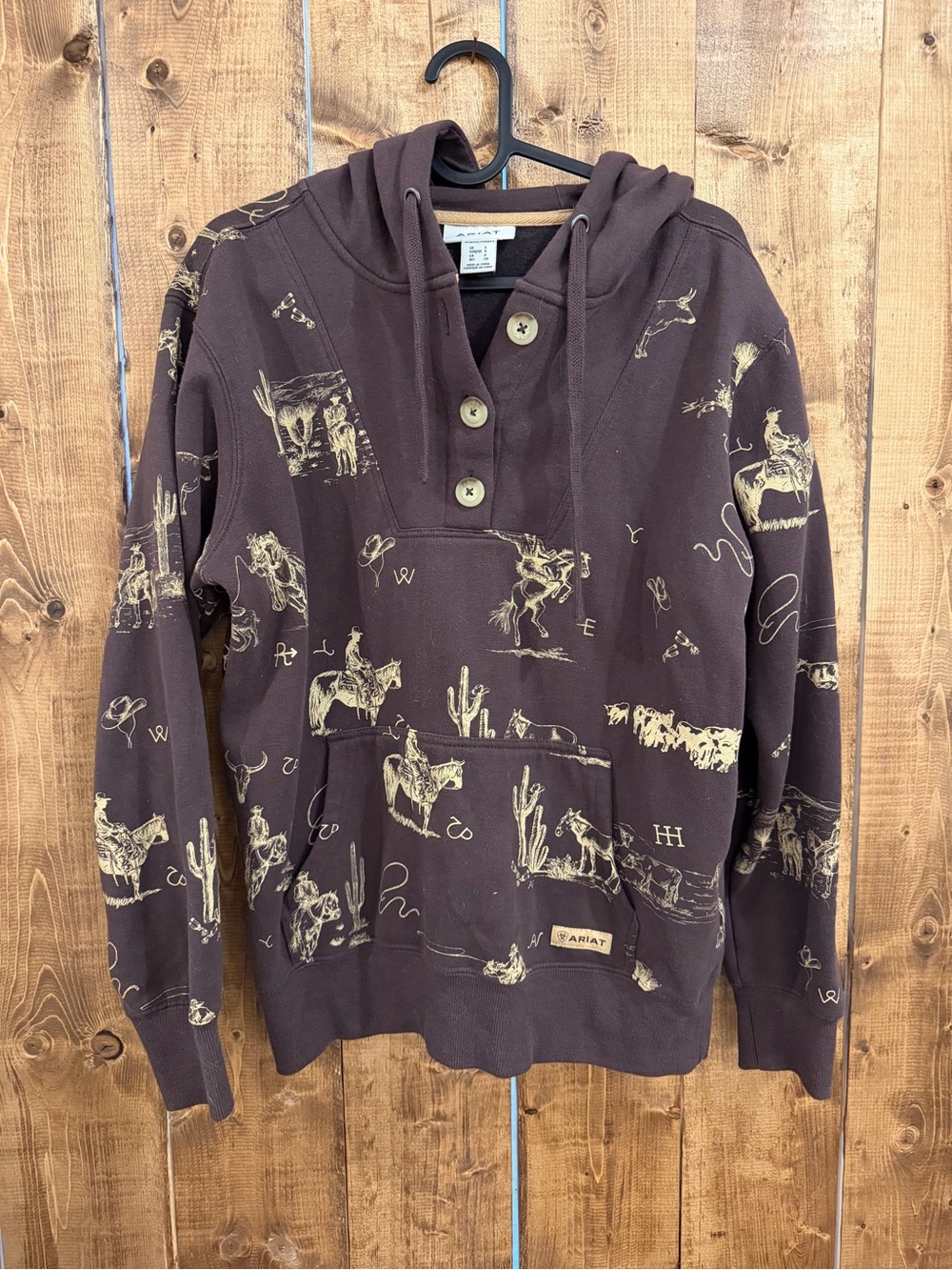 Ariat Women’s Brown Western Print Hooded Pullover